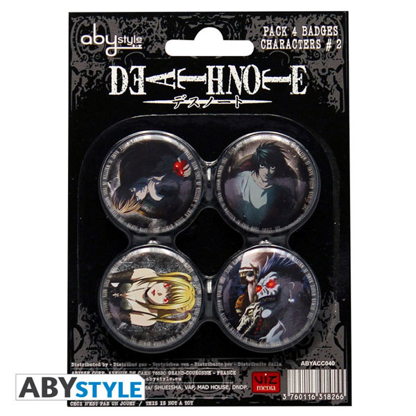 DEATH NOTE PACK BADGES DEATH NOTE PERSONNAGES