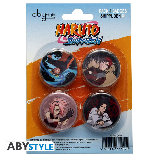 NARUTO SHIPPUDEN PACK BADGES NARUTO SHIPPUDEN PERSONNAGES