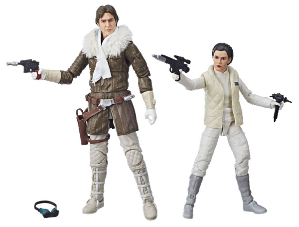 STAR WARS BLACK SERIES FIGURINES HAN SOLO AND LEIA (HOTH)