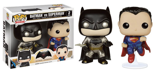 BATMAN V SUPERMAN COFFRET POP VINYL FIGURINES METALLIC BATMAN VS SUPERMAN EXCLU TOYSRUS 10 CM