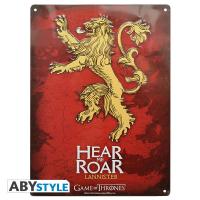 GAME OF THRONES PLAQUE METAL GAME OF THRONES LANNISTER 28 X 38 CM