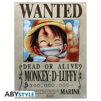 ONE PIECE PLAQUE METAL ONE PIECE LUFFY WANTED 28 X 38 CM